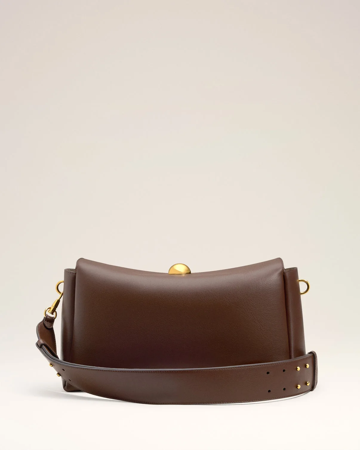 Brown Smooth Leather Carrousel Medium Bag