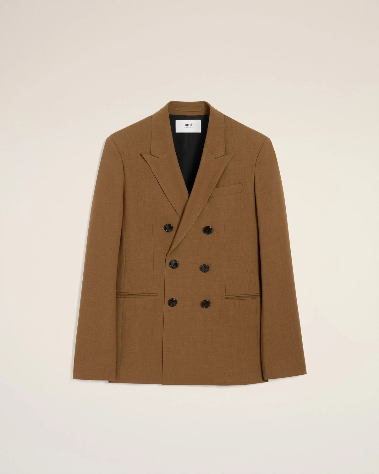 Brown Wool Double Breasted Jacket