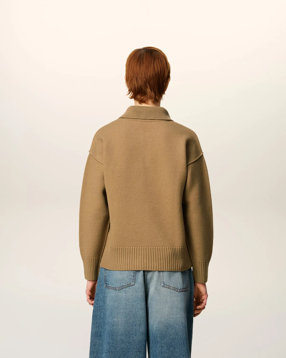 Brown Wool Polo