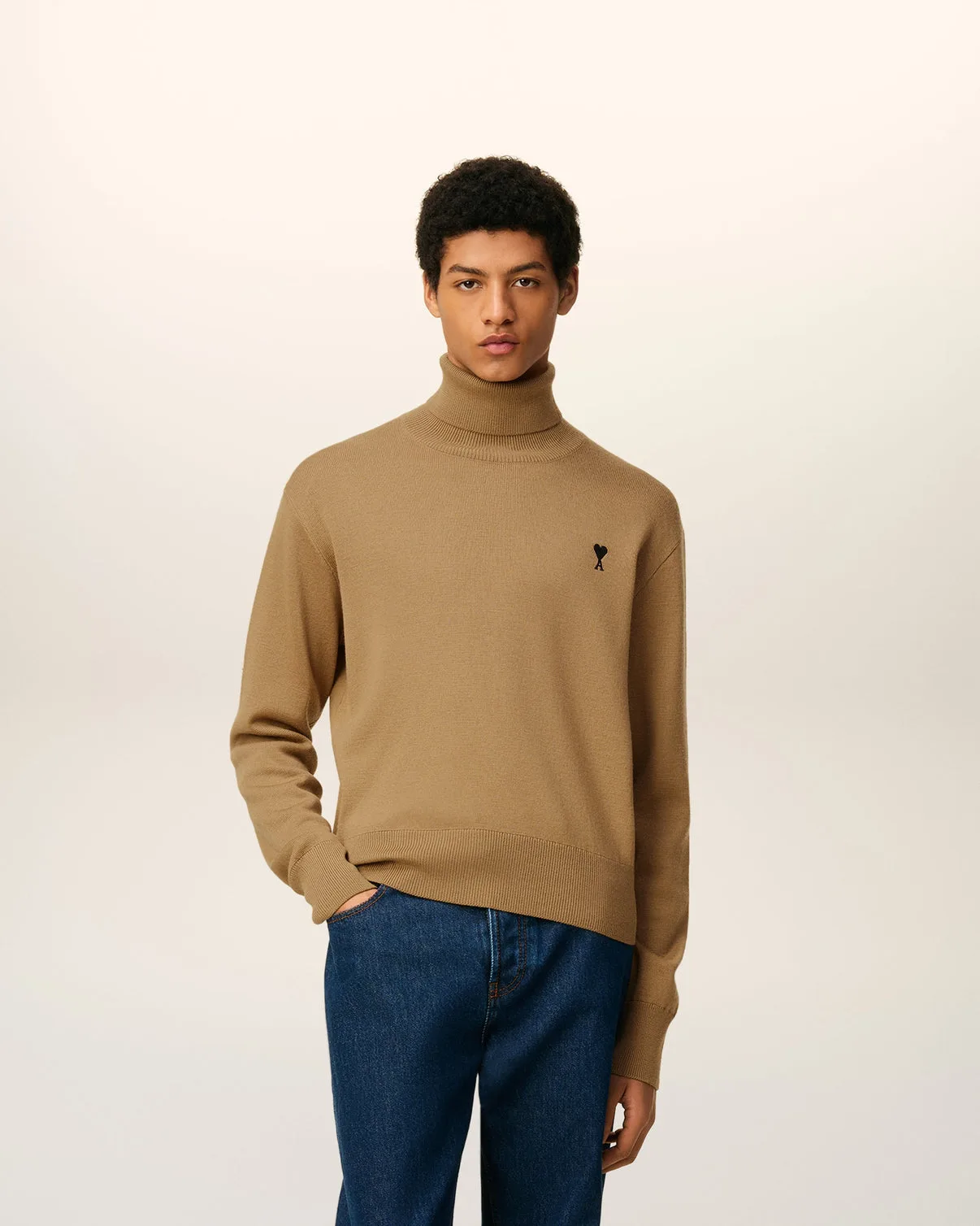 Brown Wool Turtle Neck Sweater