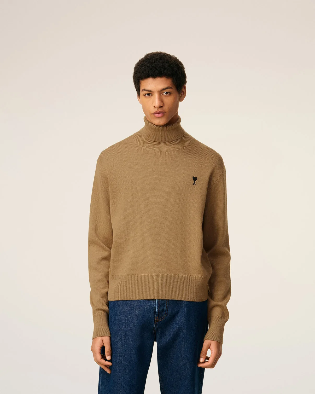 Brown Wool Turtle Neck Sweater