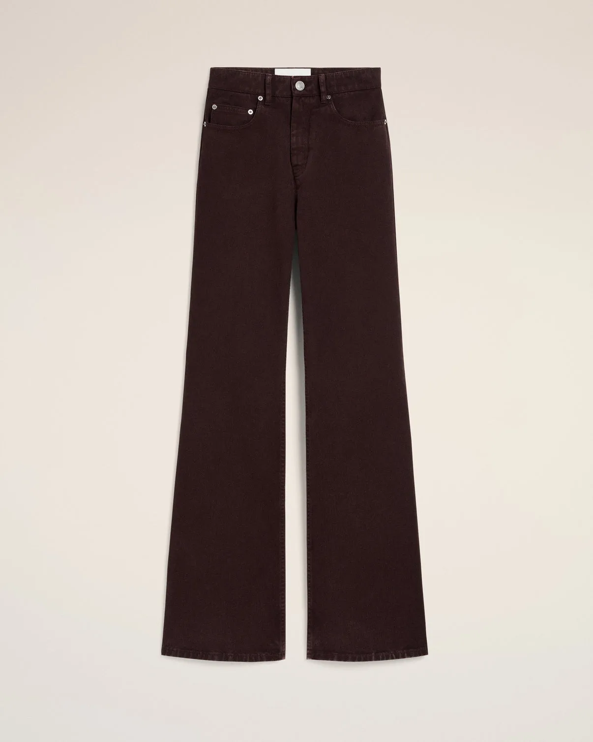 Burgundy Cotton Flare Fit Jeans