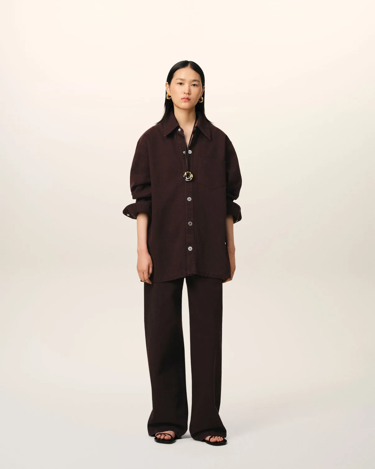 Burgundy Cotton Overshirt
