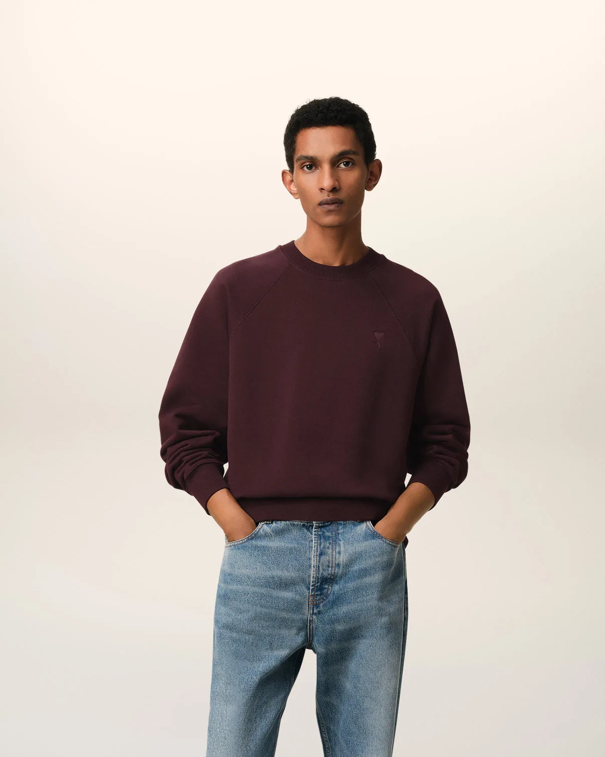 Burgundy Cotton Tonal Sweatshirt