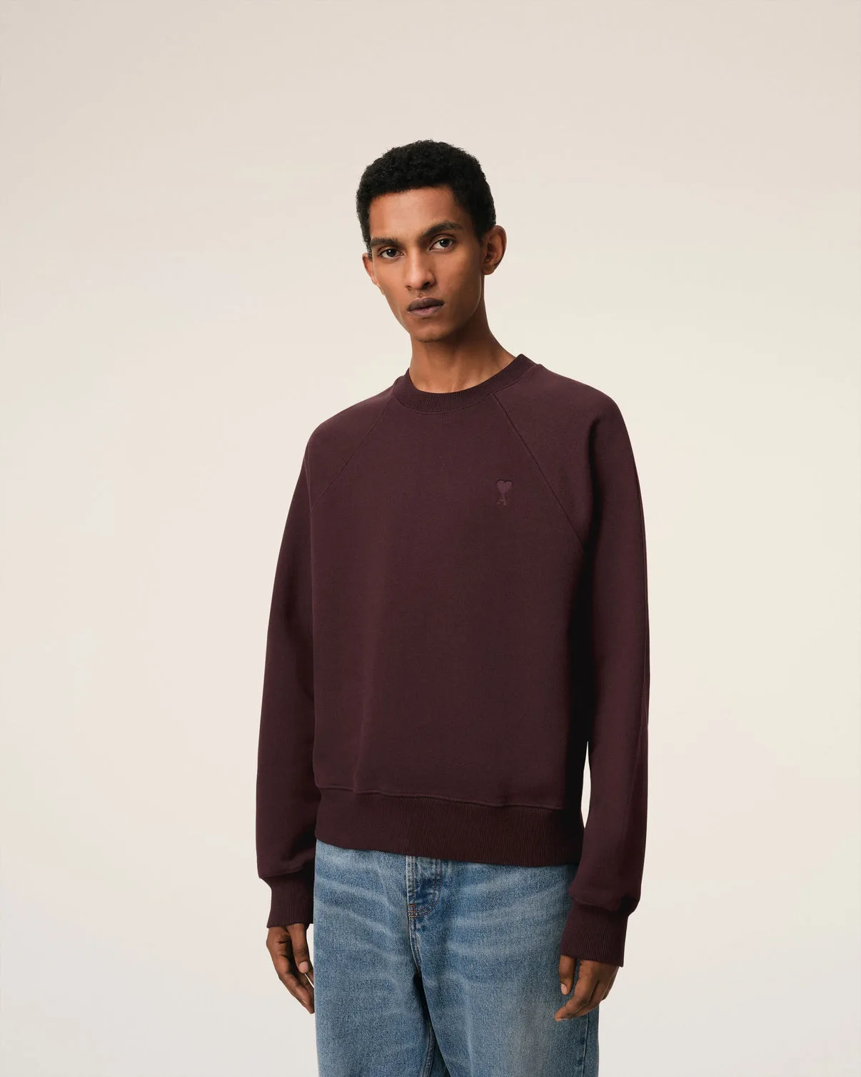 Burgundy Cotton Tonal Sweatshirt