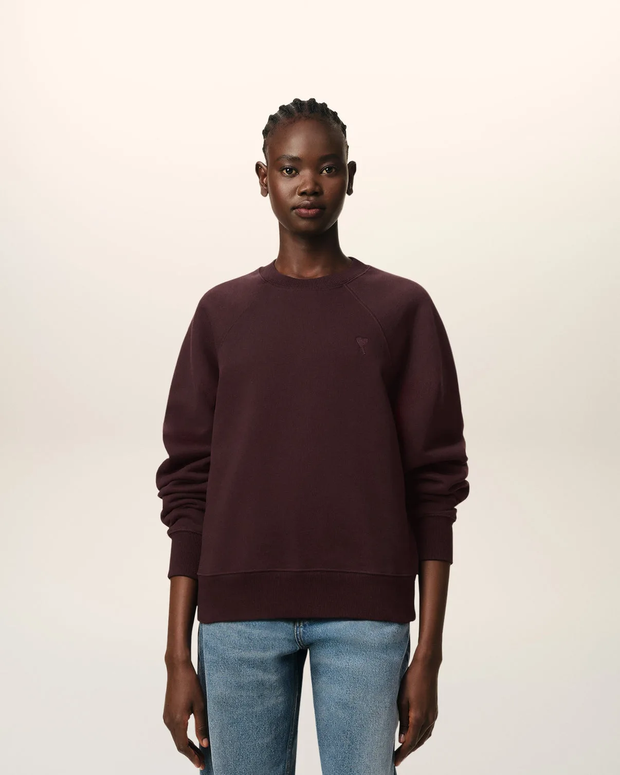 Burgundy Cotton Tonal Sweatshirt