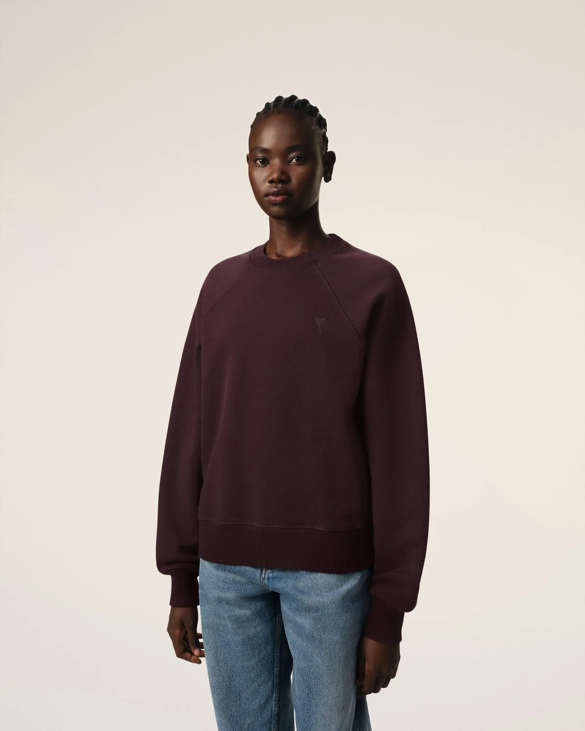 Burgundy Cotton Tonal Sweatshirt