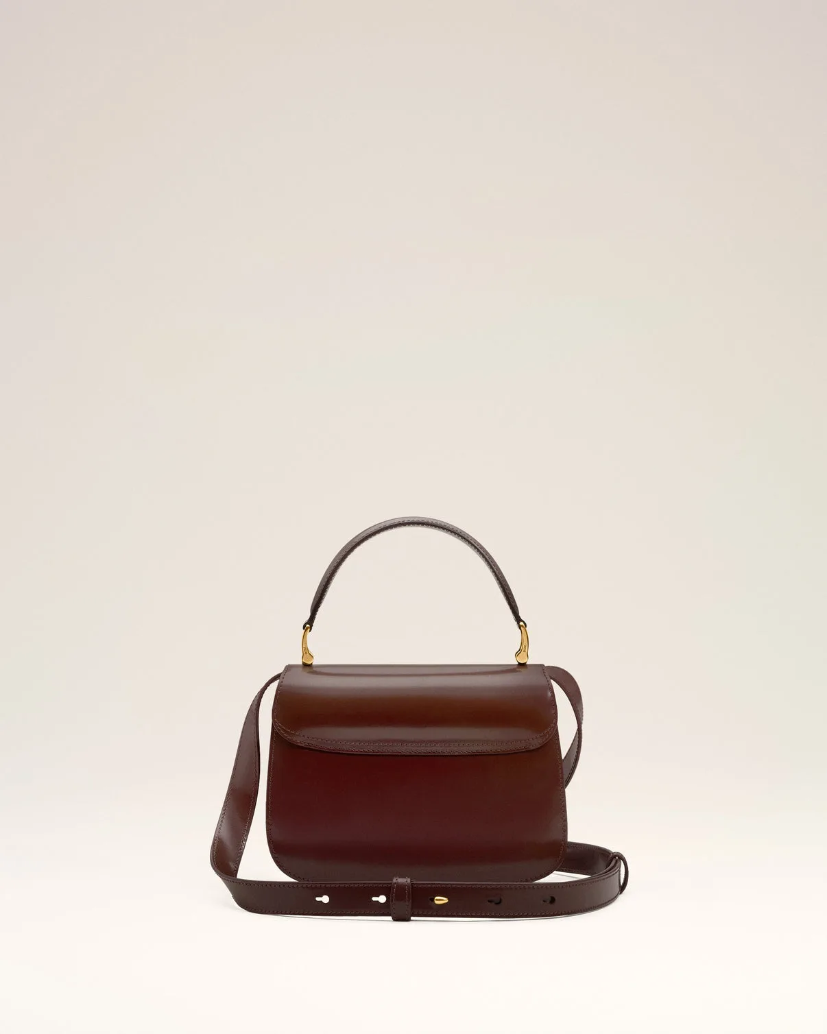 Burgundy Glazed Leather Handle Paris Paris Bag