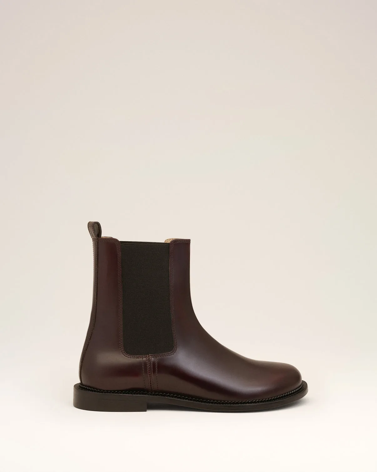 Burgundy Leather Anatomical Toe Chelsea Boots
