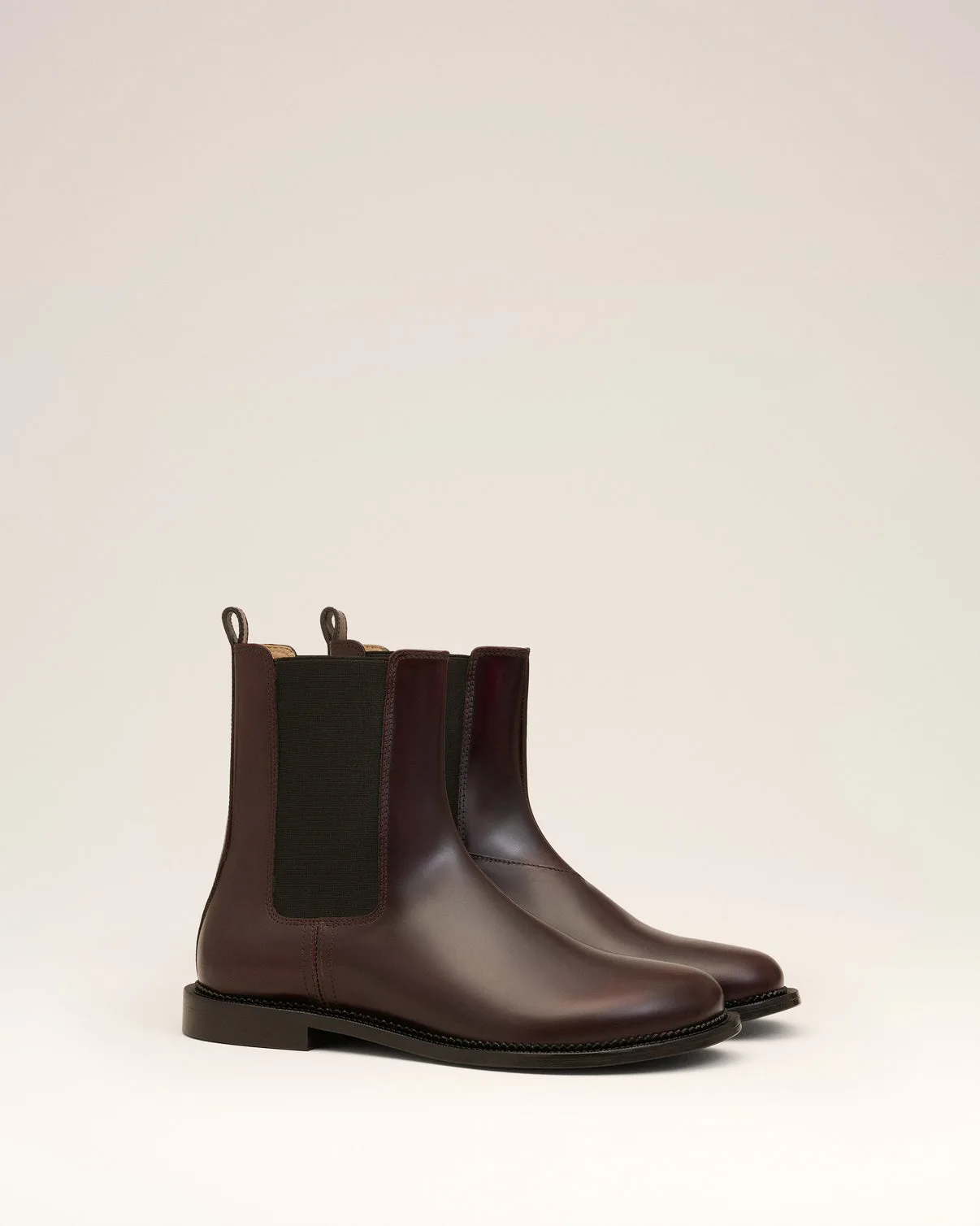 Burgundy Leather Anatomical Toe Chelsea Boots
