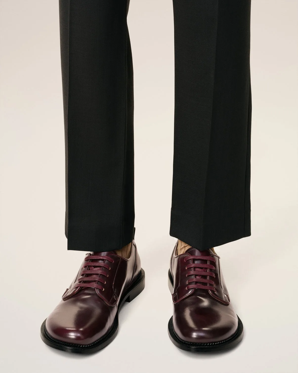 Burgundy Leather Anatomical Toe Derbies