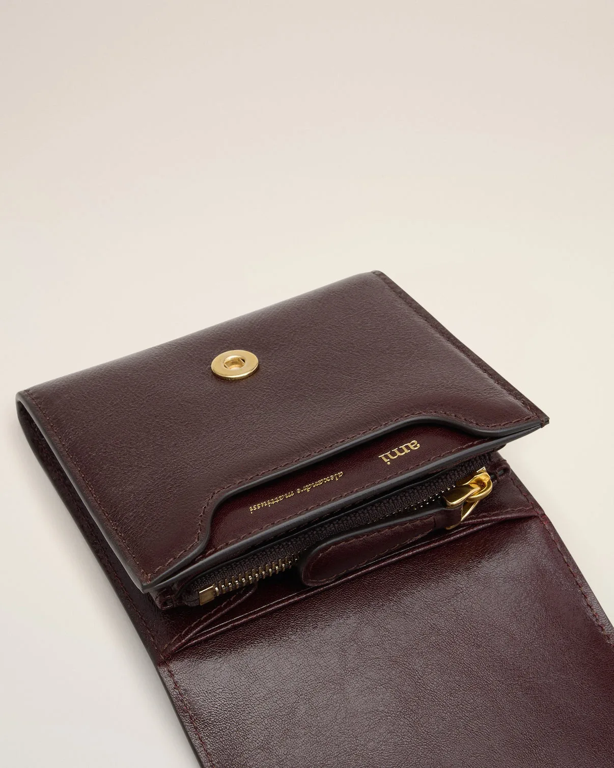 Burgundy Leather Paris Paris Compact Wallet
