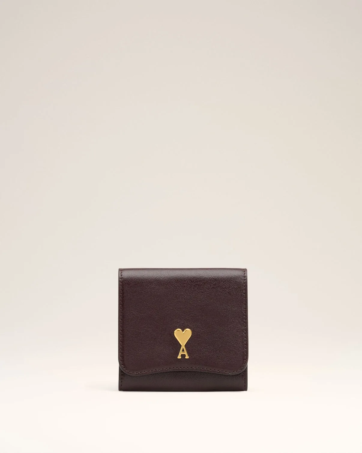 Burgundy Leather Paris Paris Compact Wallet