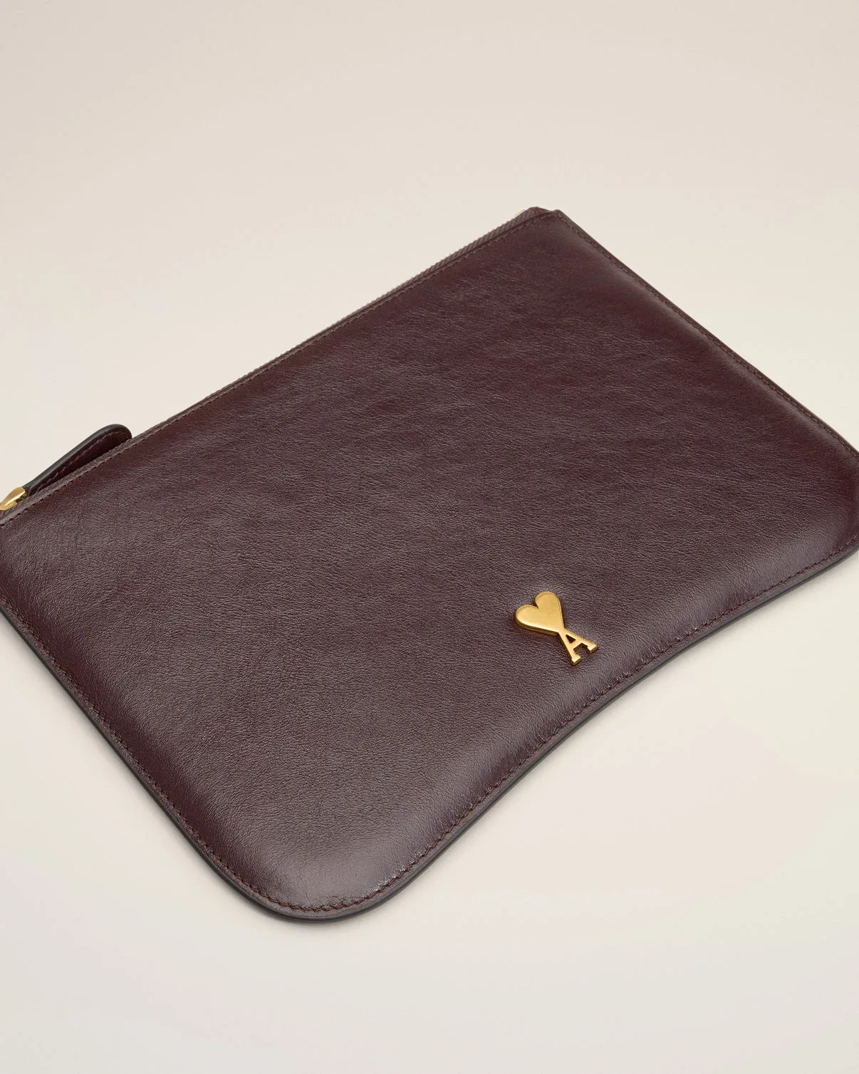 Burgundy Leather Paris Paris Pouch