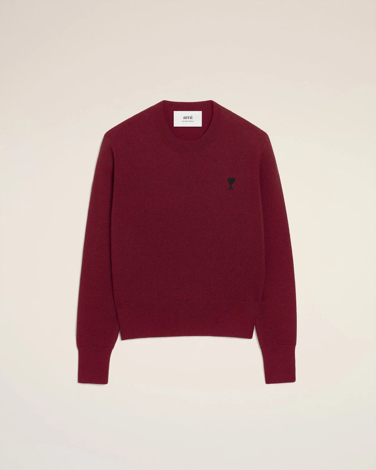 Burgundy Wool Crewneck Sweater
