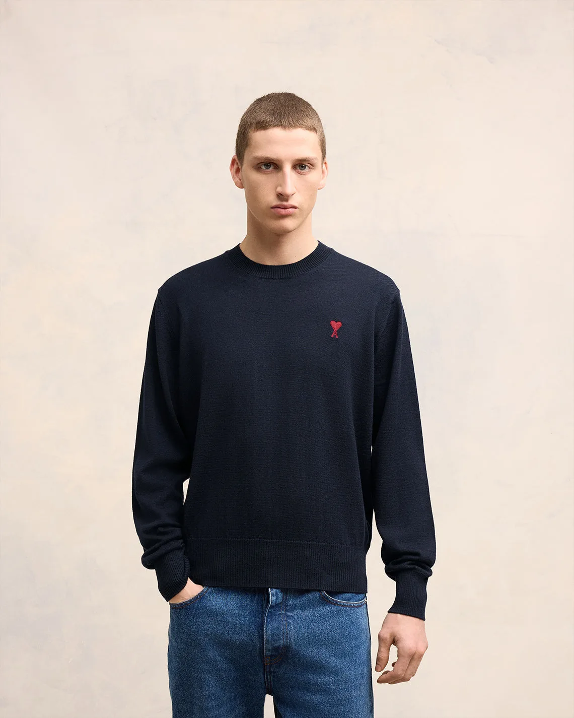 Embroidery Crew Neck Sweater