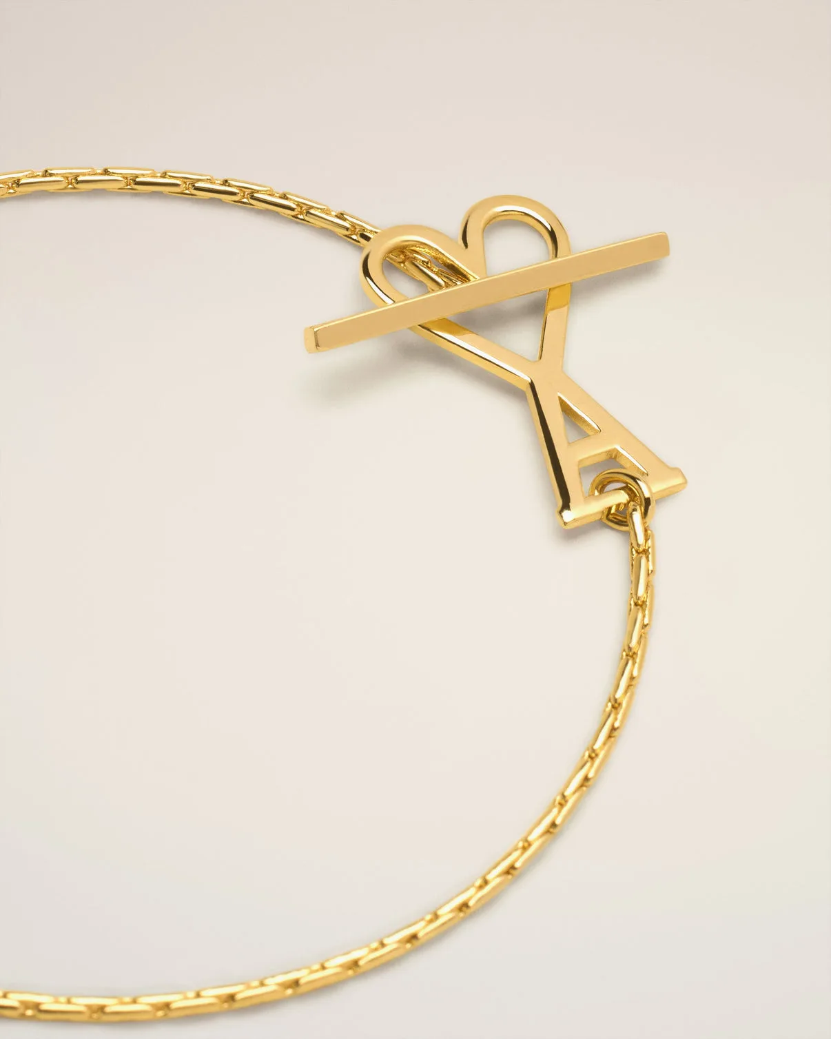 Gold Brass 2 In 1 Chain Necklace
