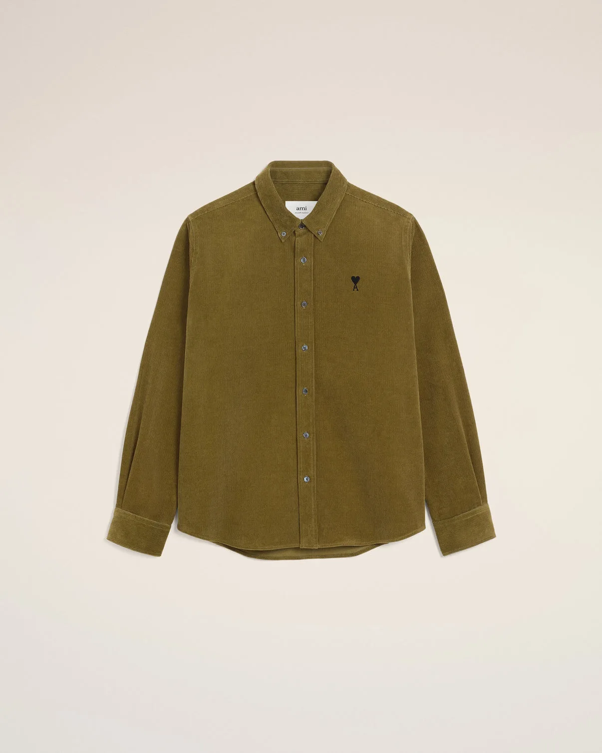Green Cotton Button Down Shirt