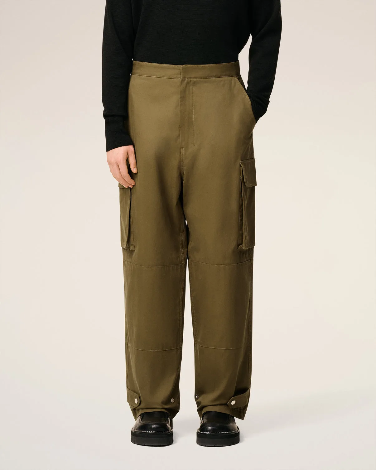 Green Cotton Cargo Pants