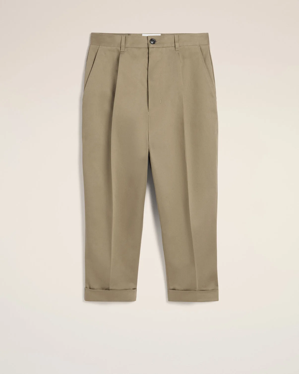 Green Cotton Carrot Oversized Pants