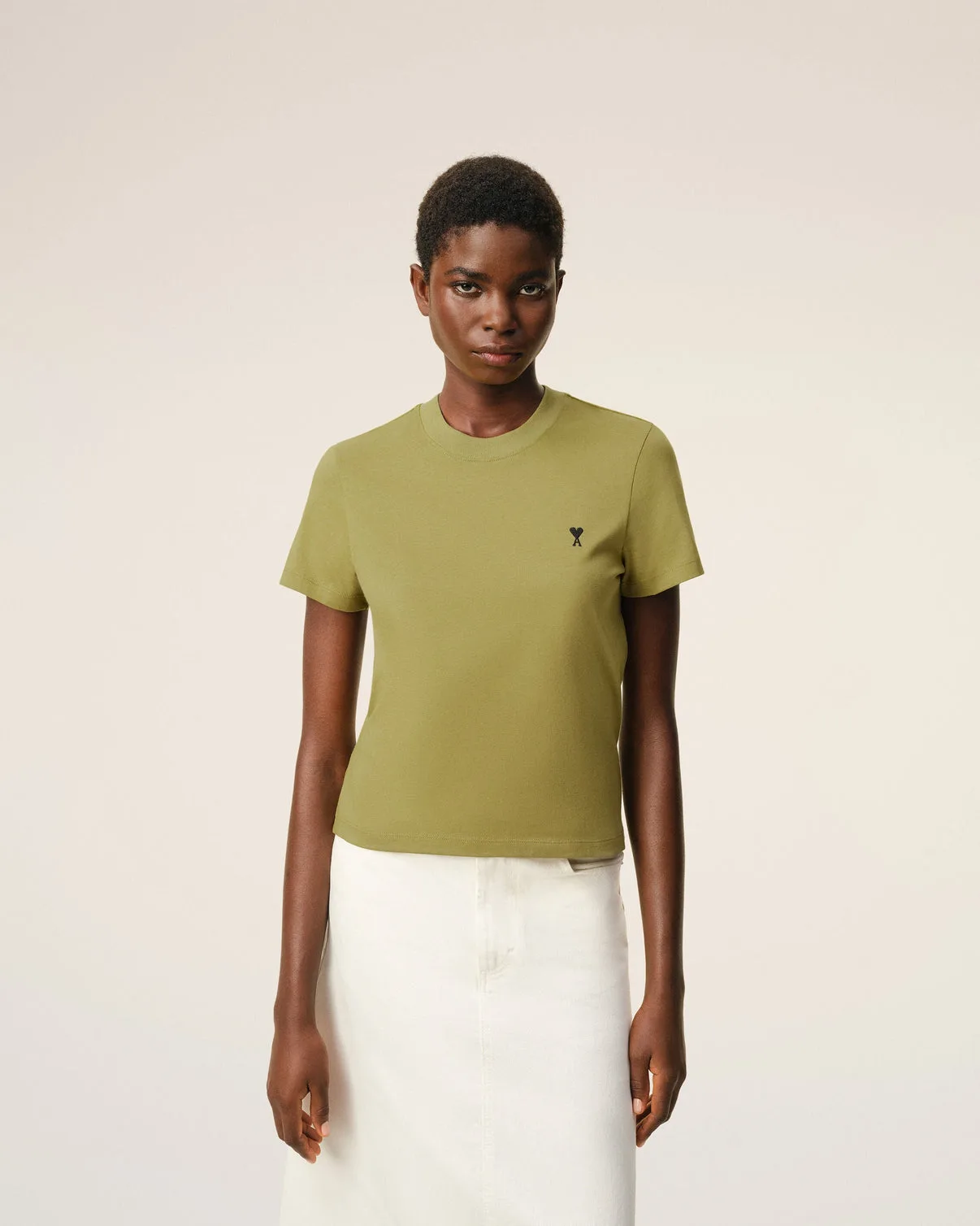 Green Cotton Cropped T-shirt