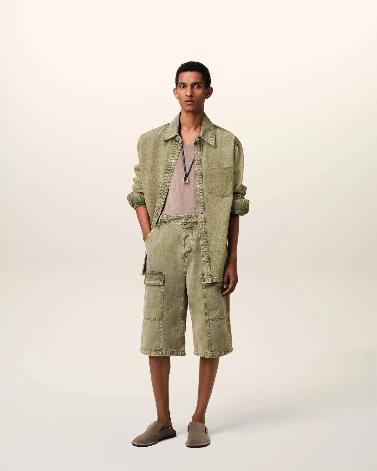 Green Cotton Overshirt
