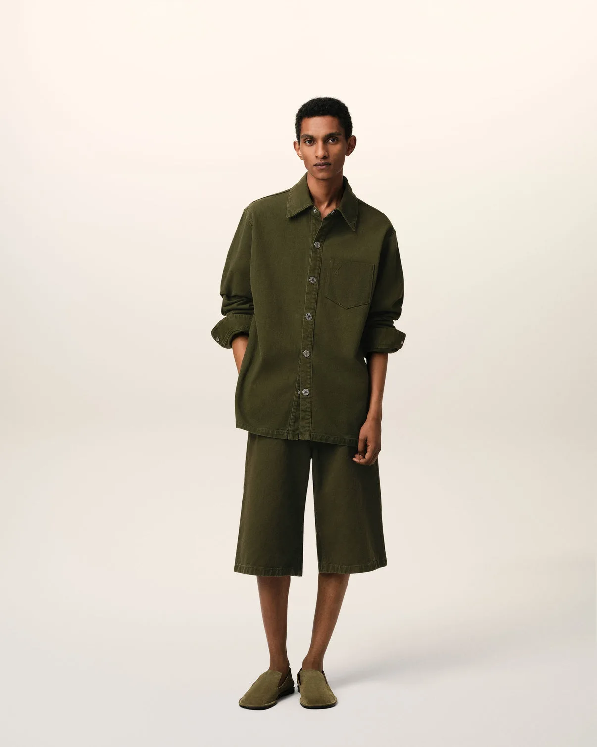 Green Cotton Overshirt