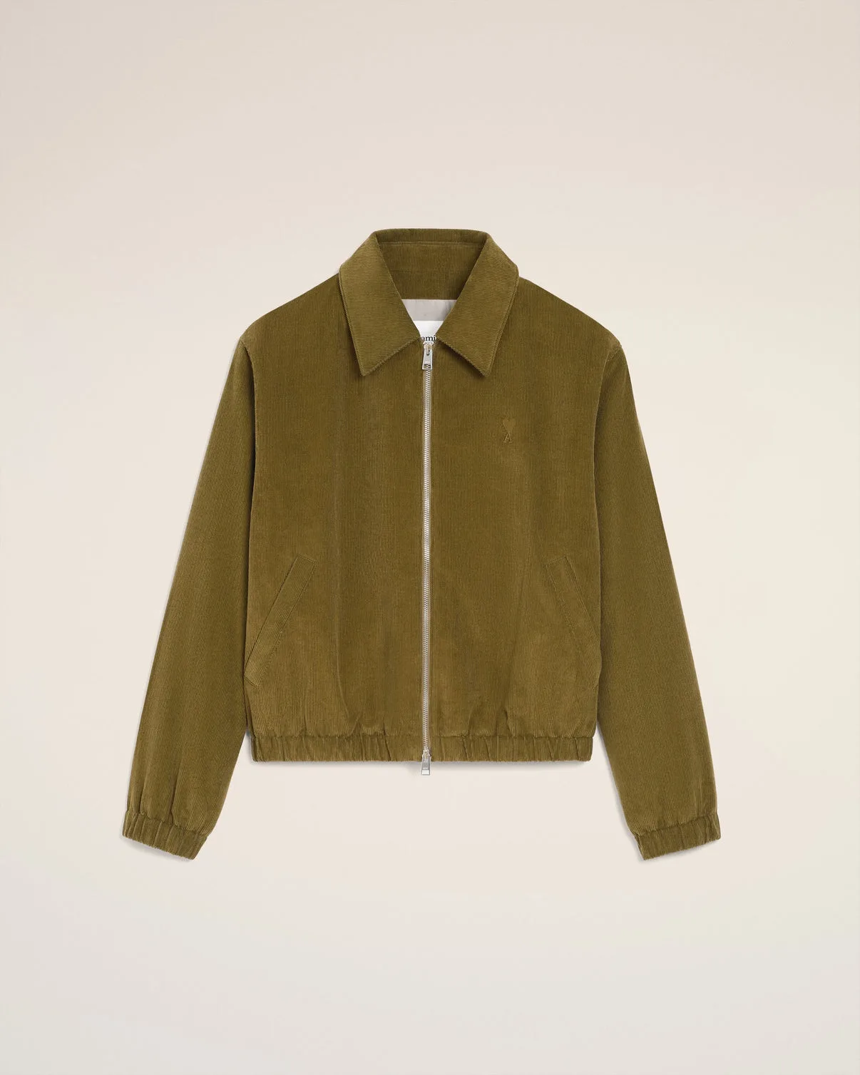 Green Cotton Padded Zipped Jacket