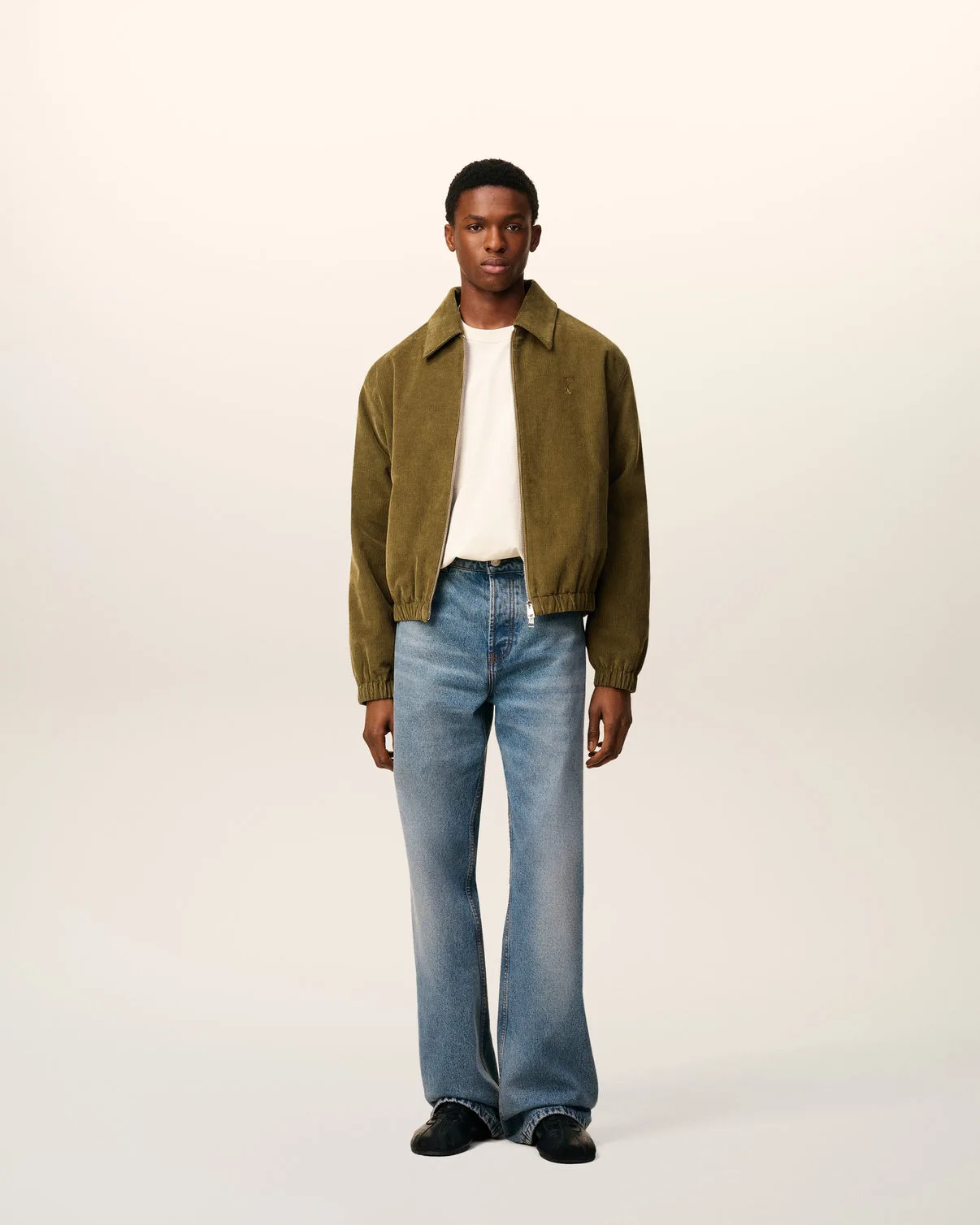 Green Cotton Padded Zipped Jacket