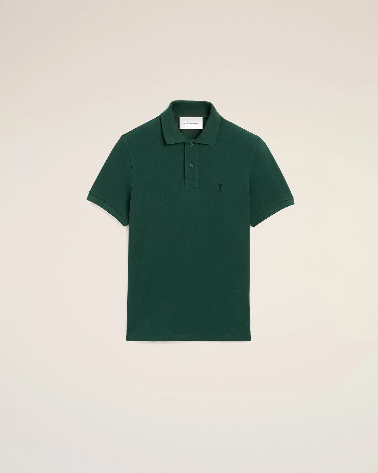 Green cotton polo with