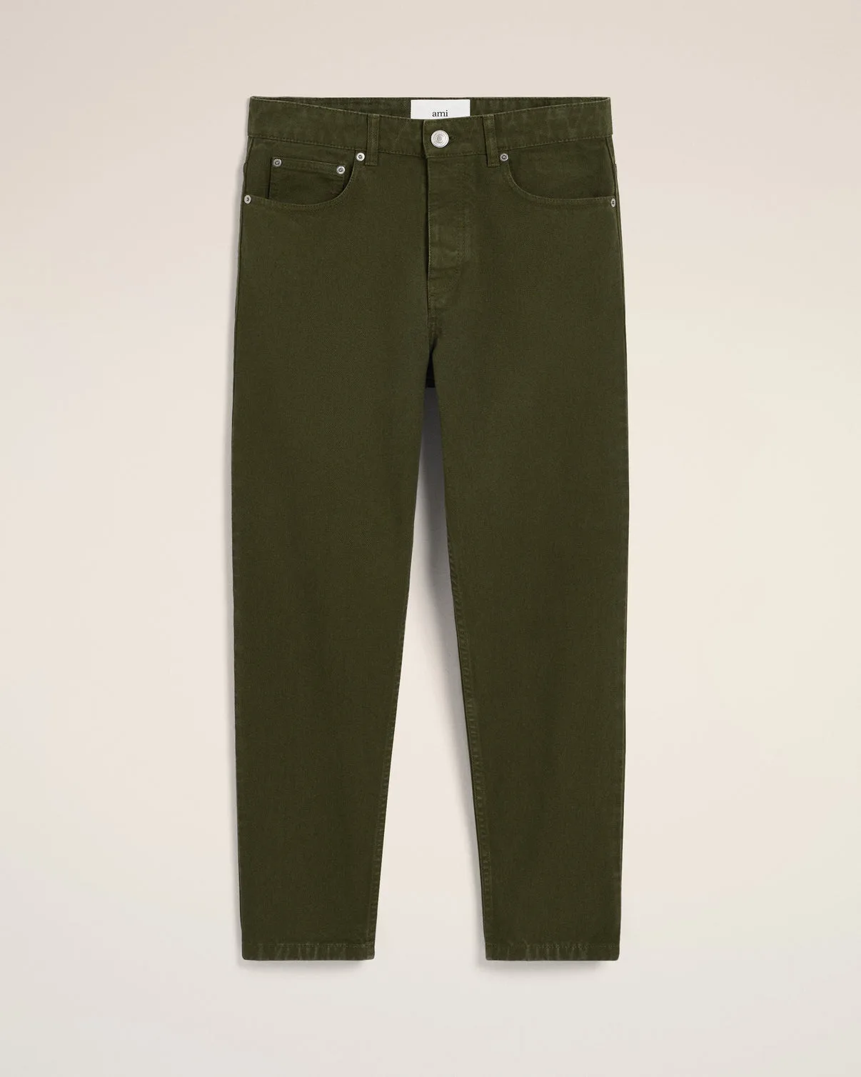 Green Cotton Tapered Fit Jeans