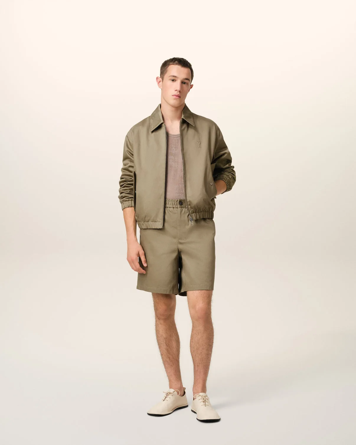 Green Cotton Zipped Jacket