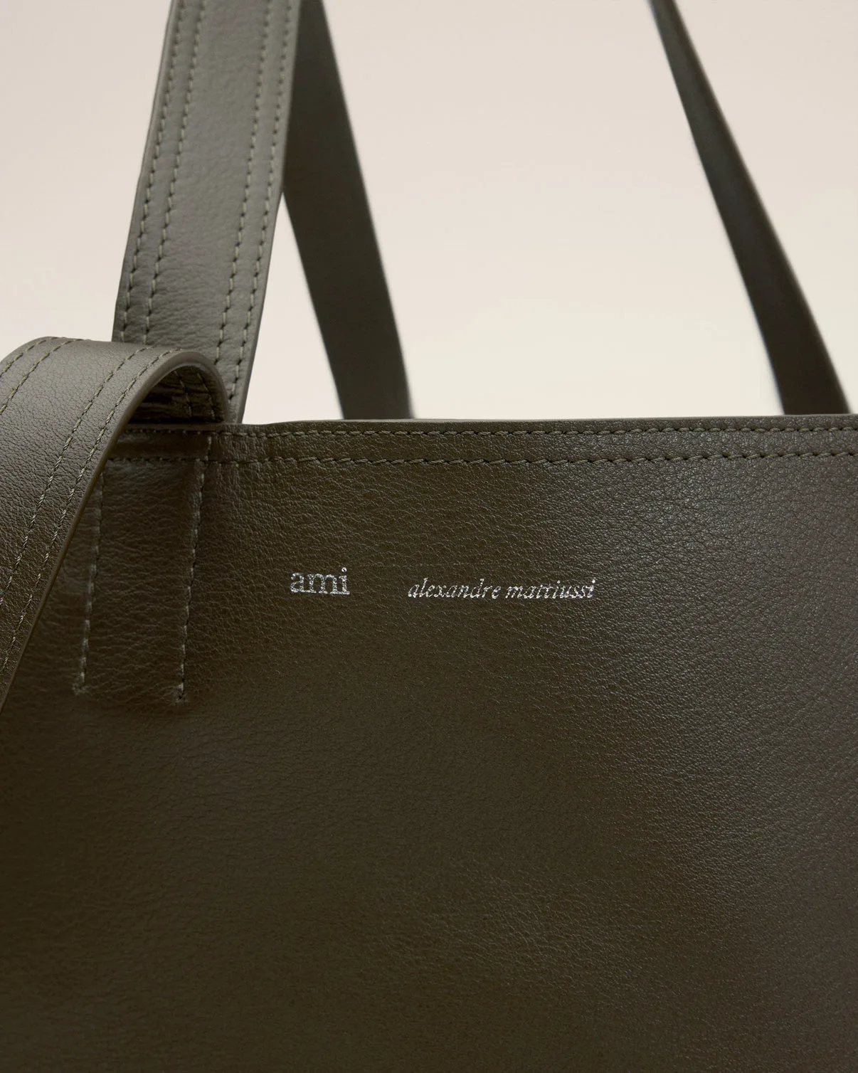 Green Leather Midi Tote Bag