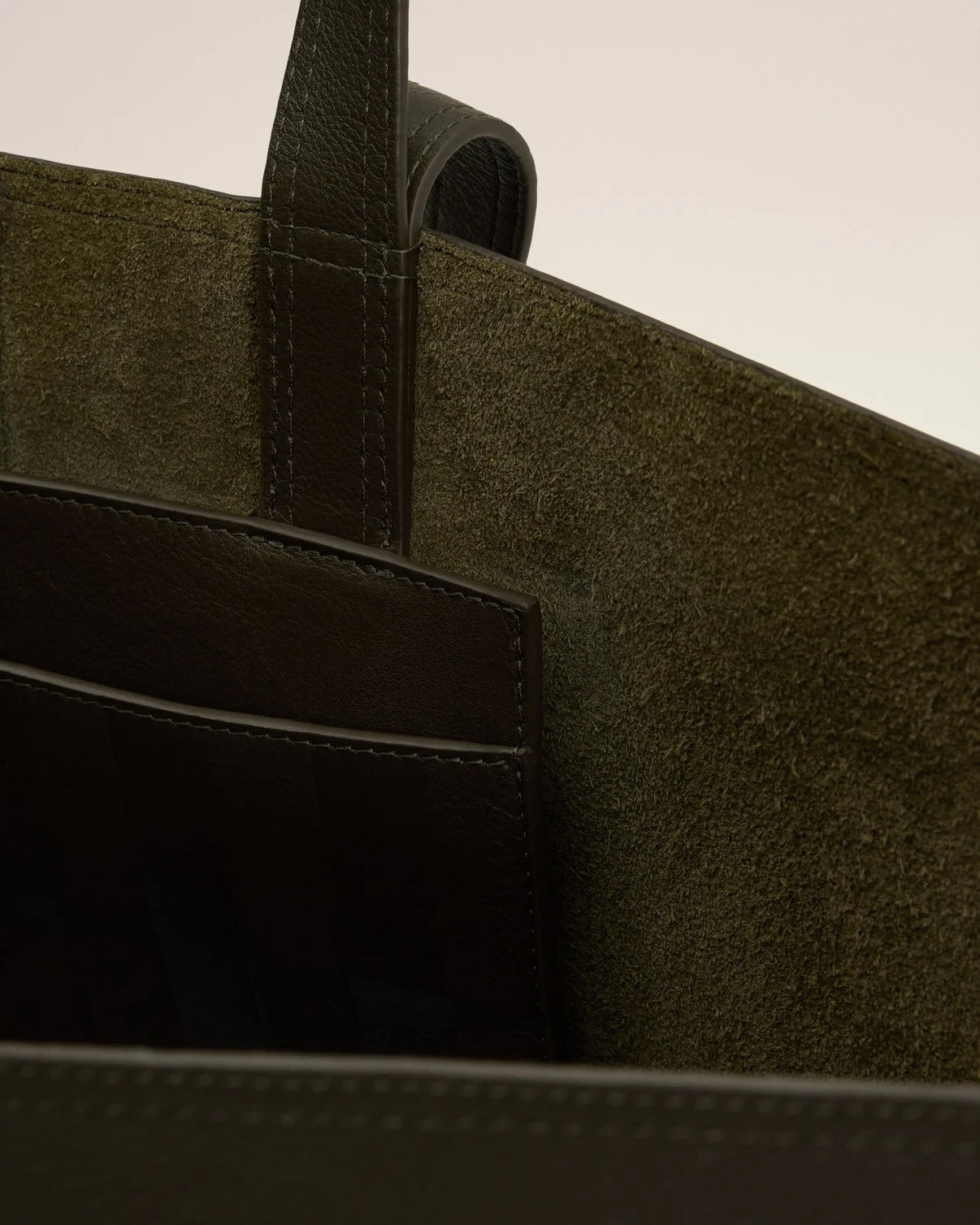 Green Leather Midi Tote Bag