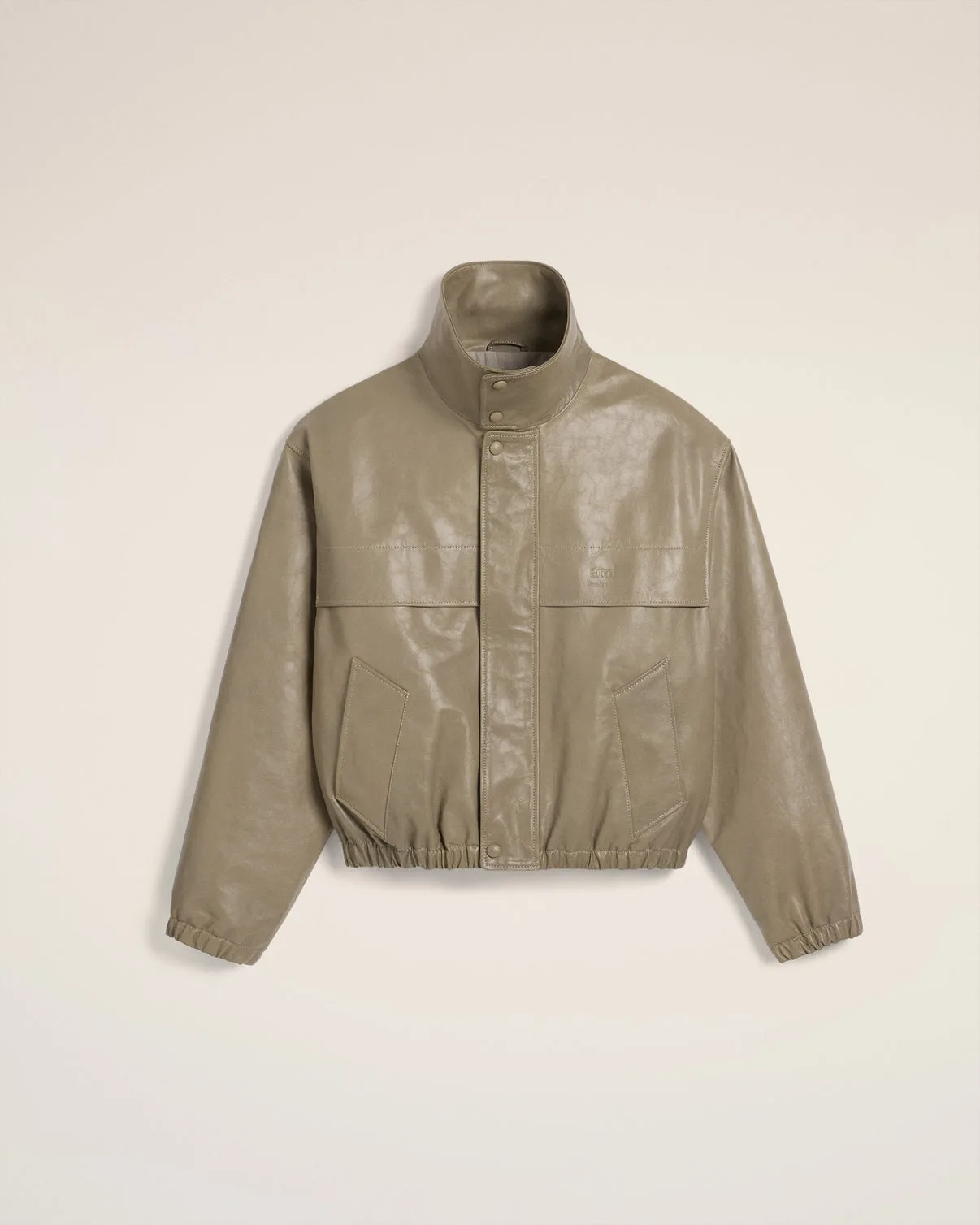 Green Leather Zipped Jacket