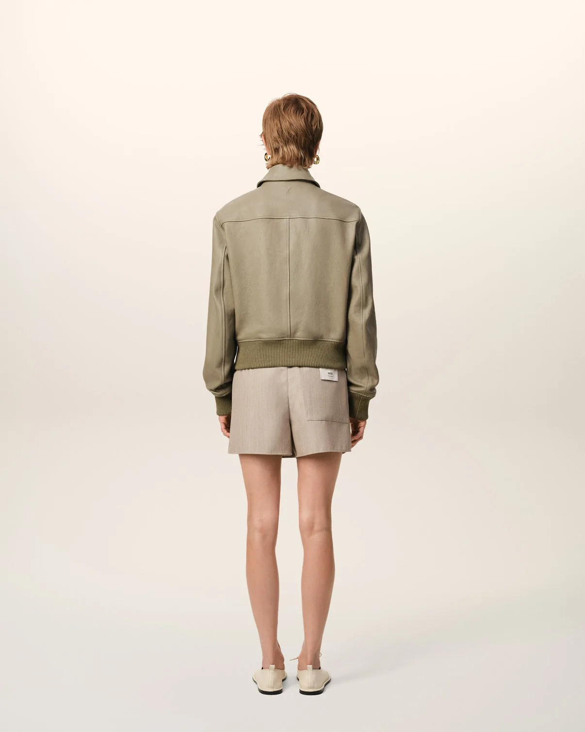Green Leather Zipped Jacket