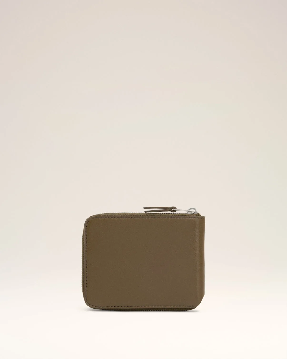 Green Smooth Leather Compact Wallet