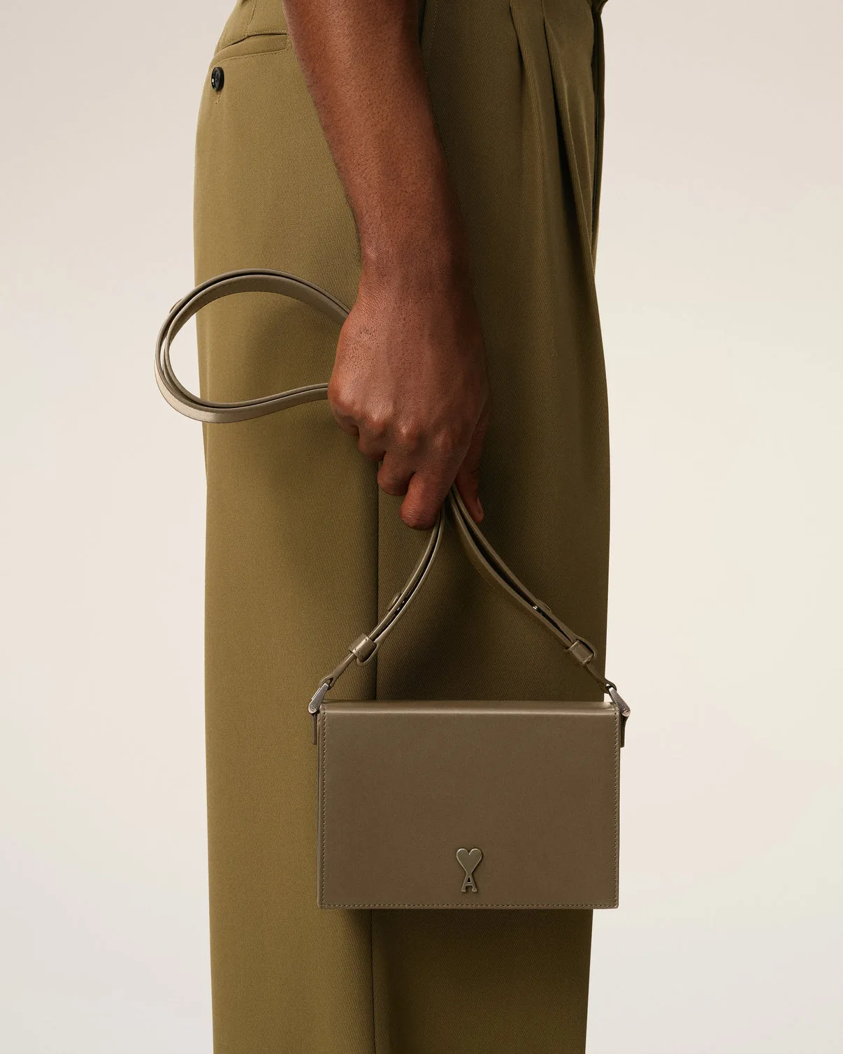 Green Smooth Leather Lunch Box Bag