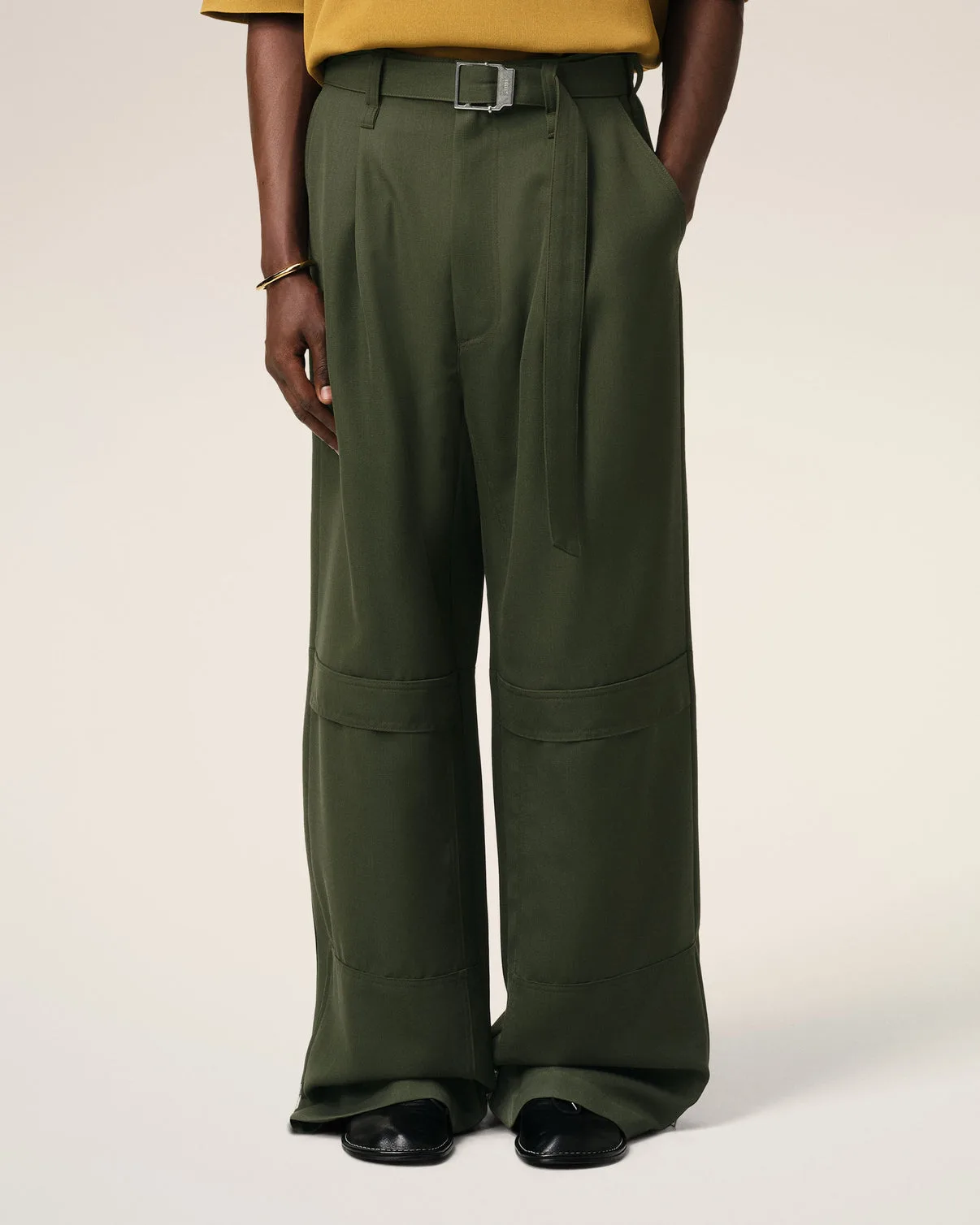 Green Wool Cargo Pants