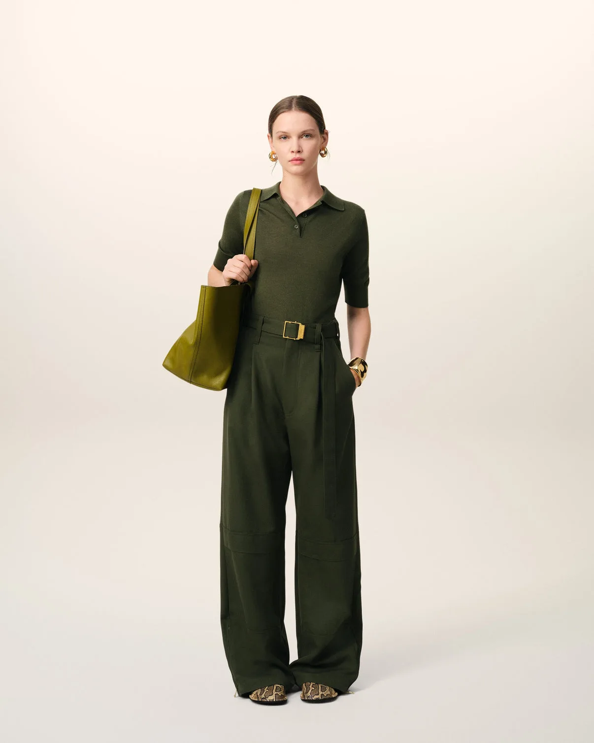 Green Wool Cargo Pants