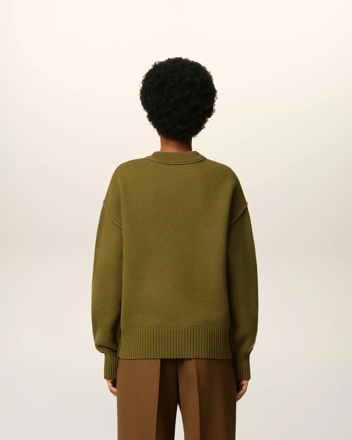 Green Wool Crewneck Sweater