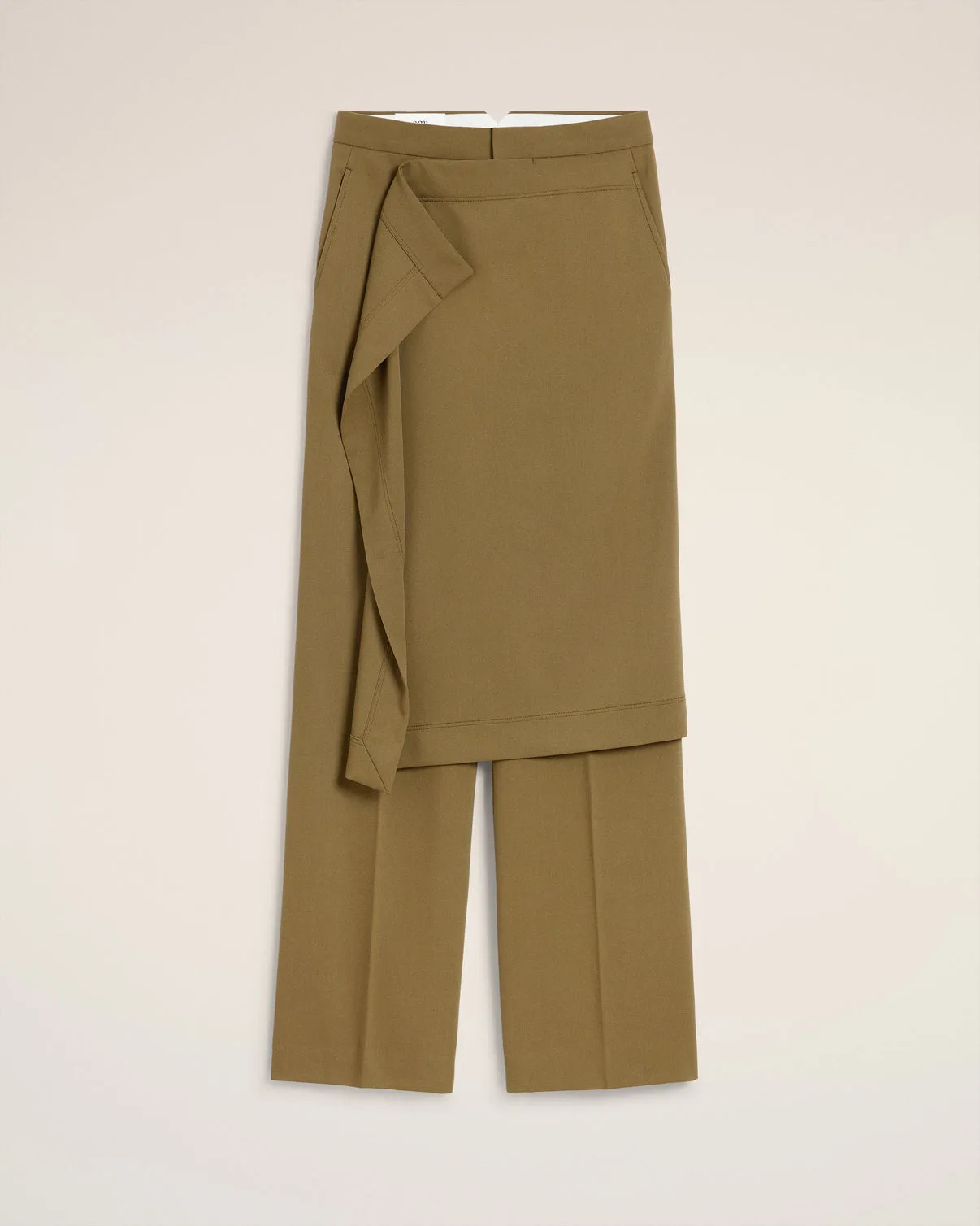Green Wool Front Panel Large Pants