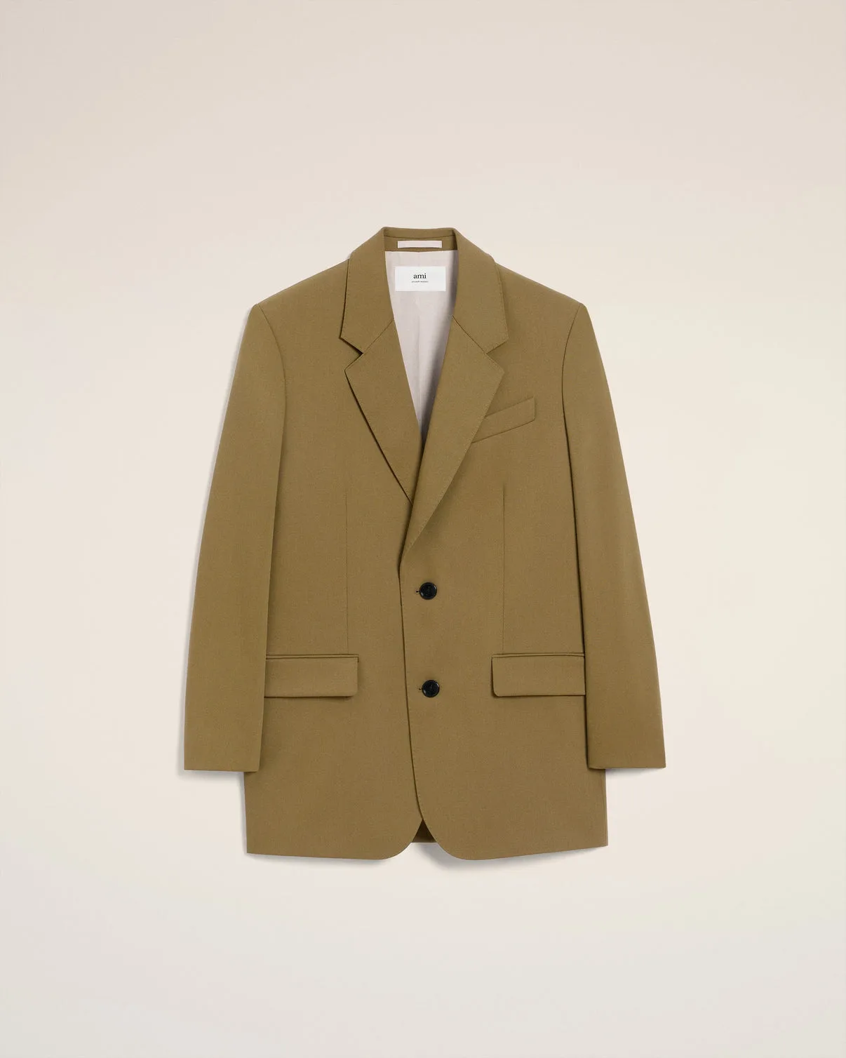 Green Wool Loose Double Breasted Jacket