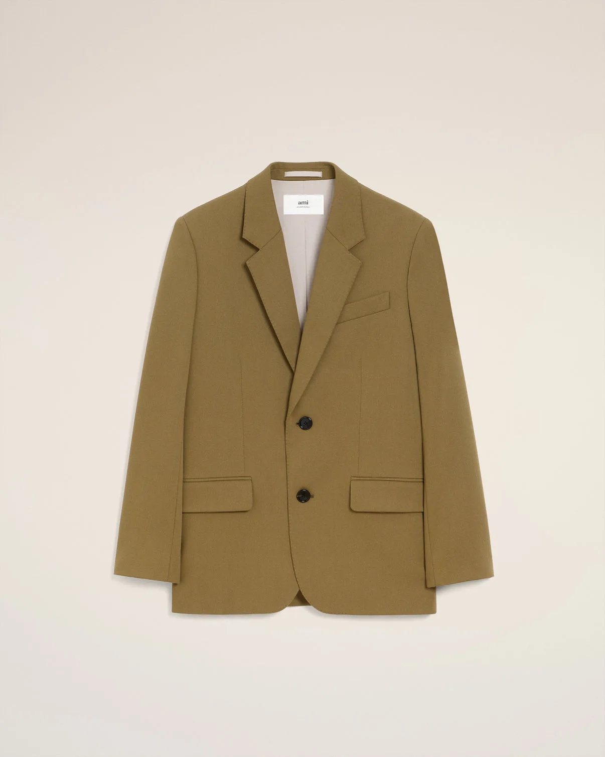 Green Wool Loose Single Breasted Jacket
