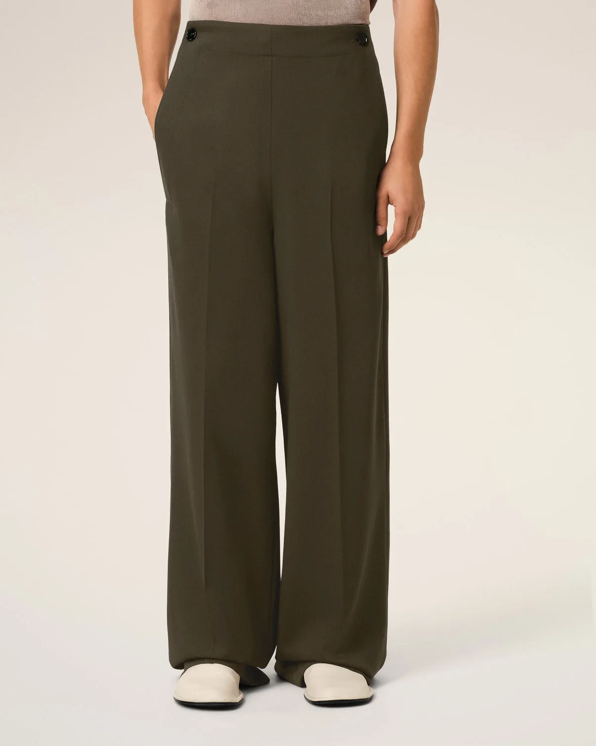 Green Wool Sailor Pants