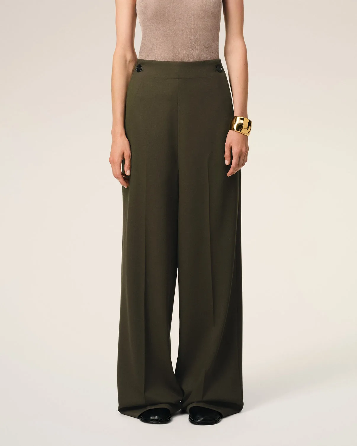 Green Wool Sailor Pants