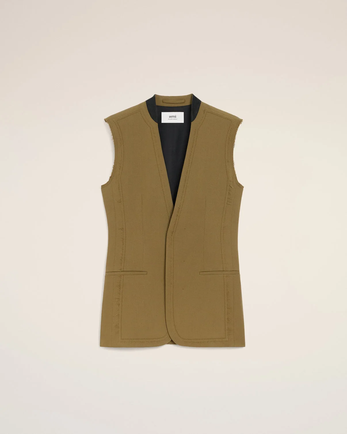 Green Wool Sleeveless Jacket