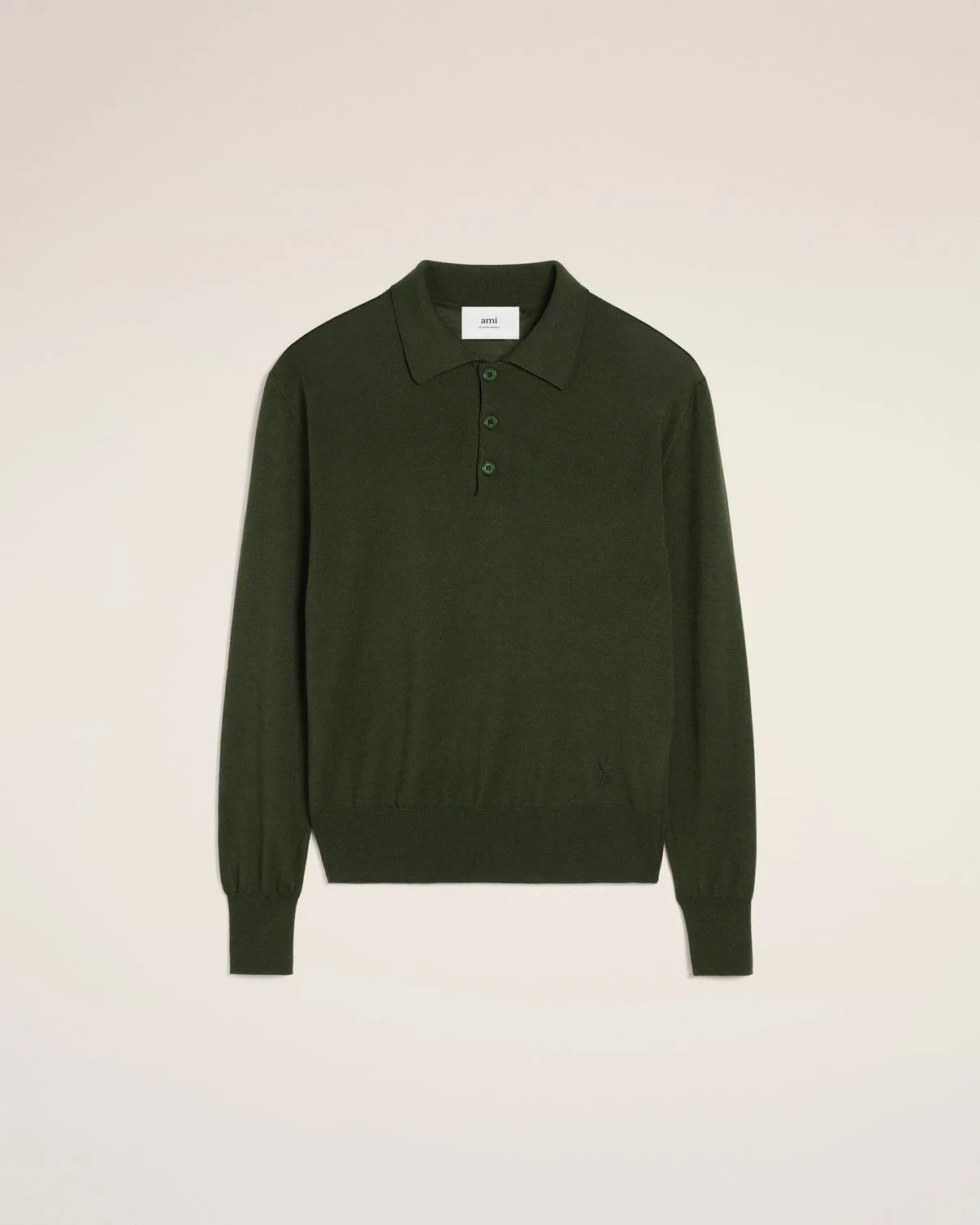 Green Wool Tonal Polo