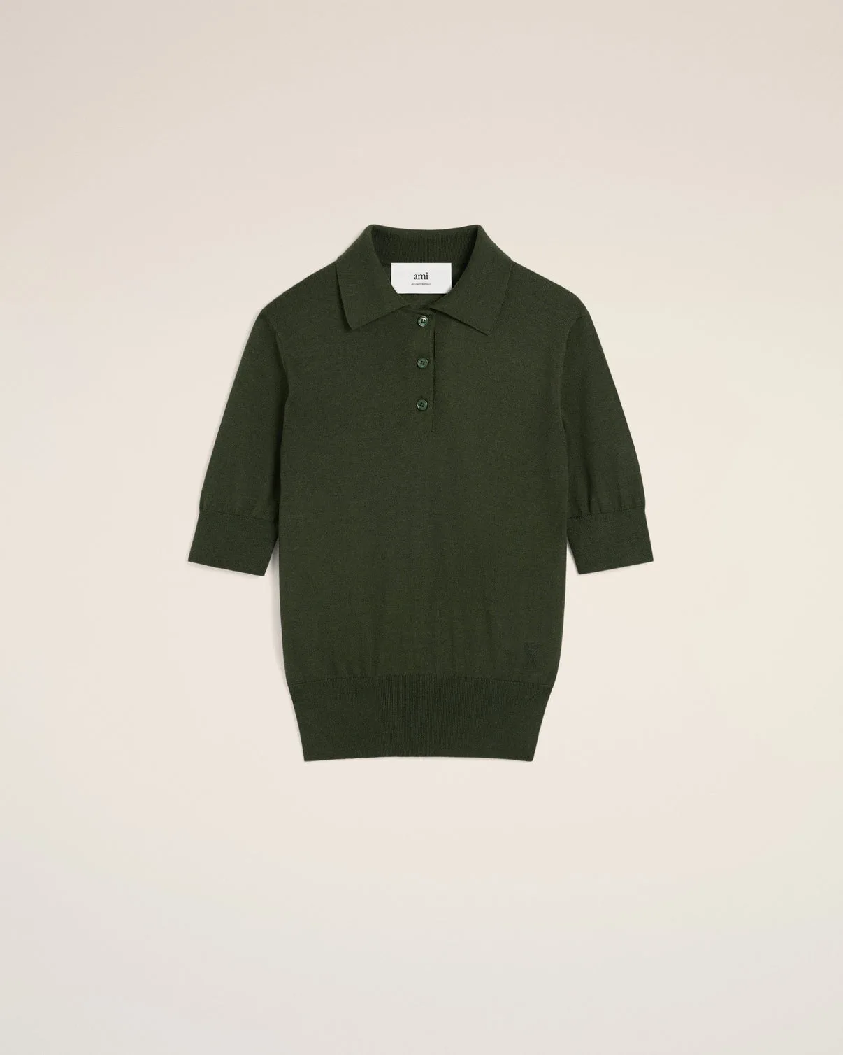 Green Wool Tonal Polo
