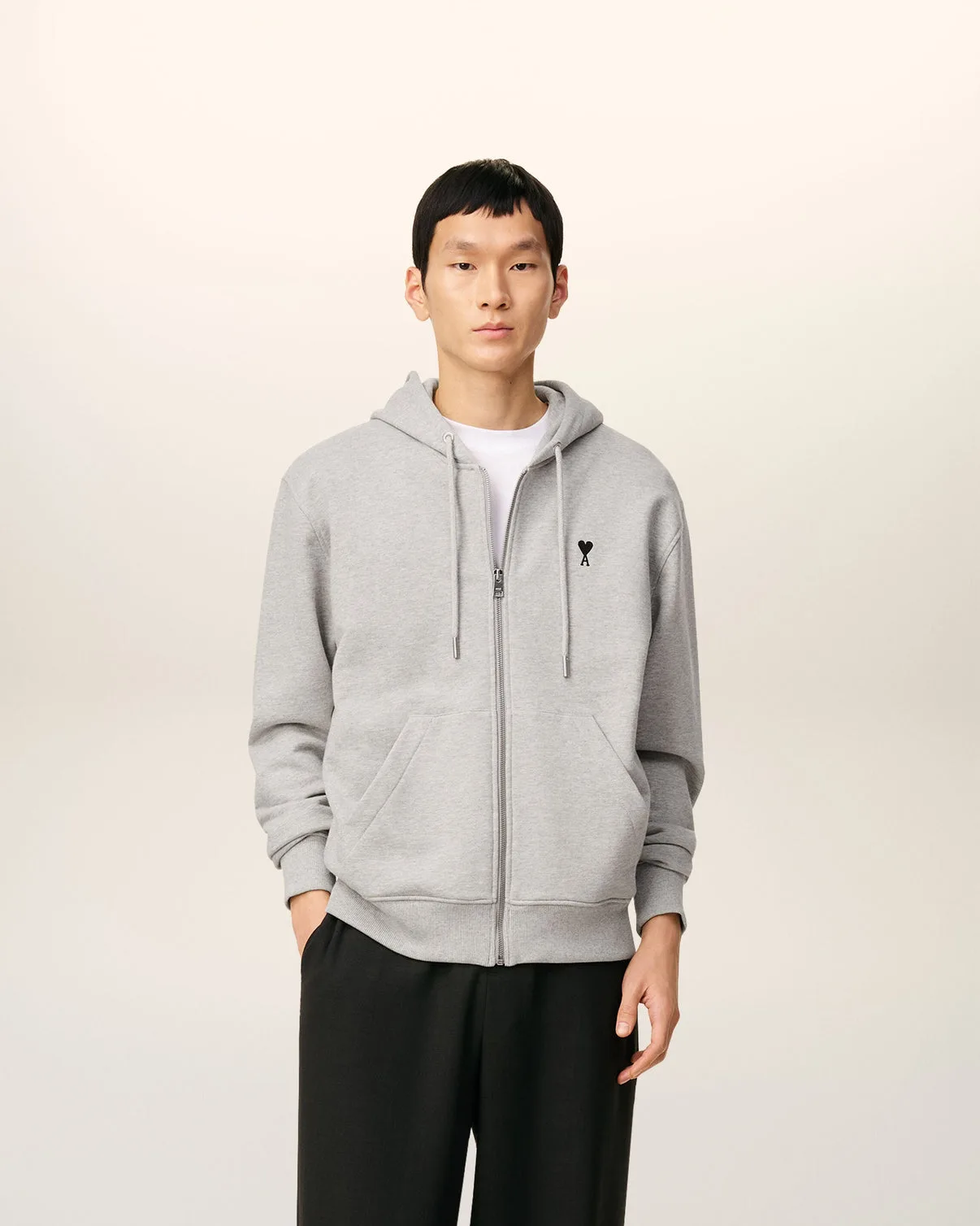 Gray Cotton Contrasted Hoodie